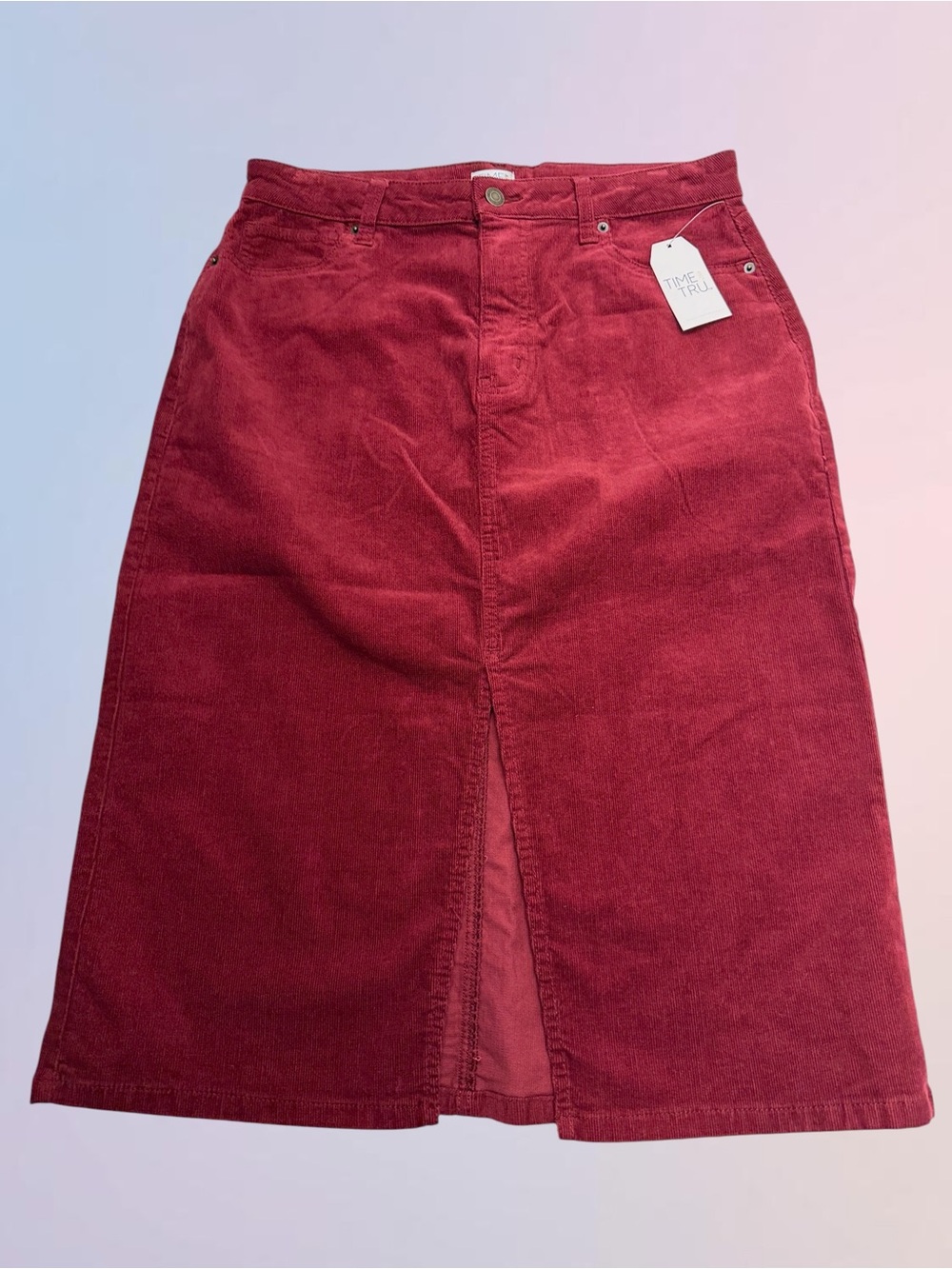 TIME AND TRU Women’s 12 Burgundy Red Corduroy Skirt